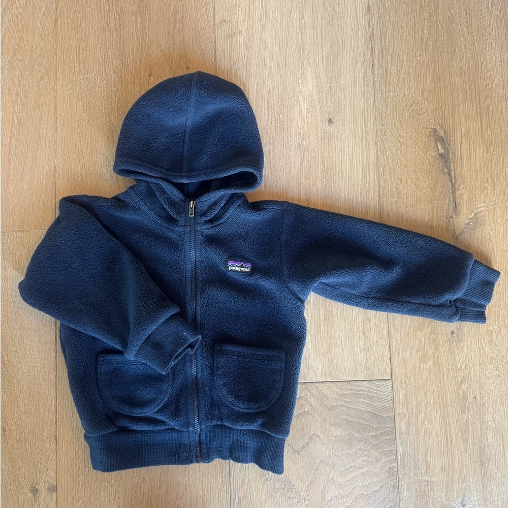 Patagonia Kids Dark Blue Fleece Hoodie